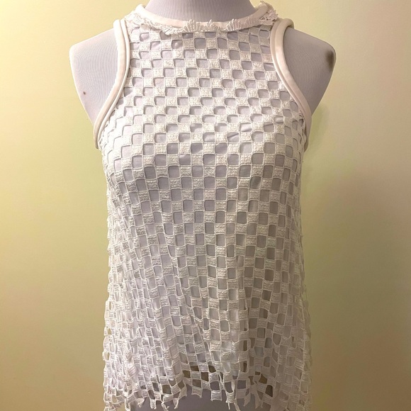 Diane Von Furstenberg mackeda checkered lace top - Picture 6 of 14